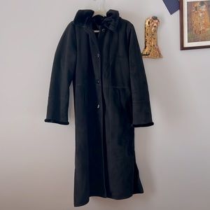 Long warm black winter coat size M